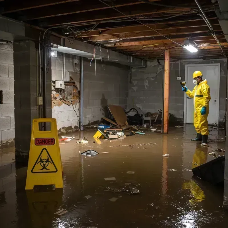 Flooded Basement Electrical Hazard in Williamson County, IL Property